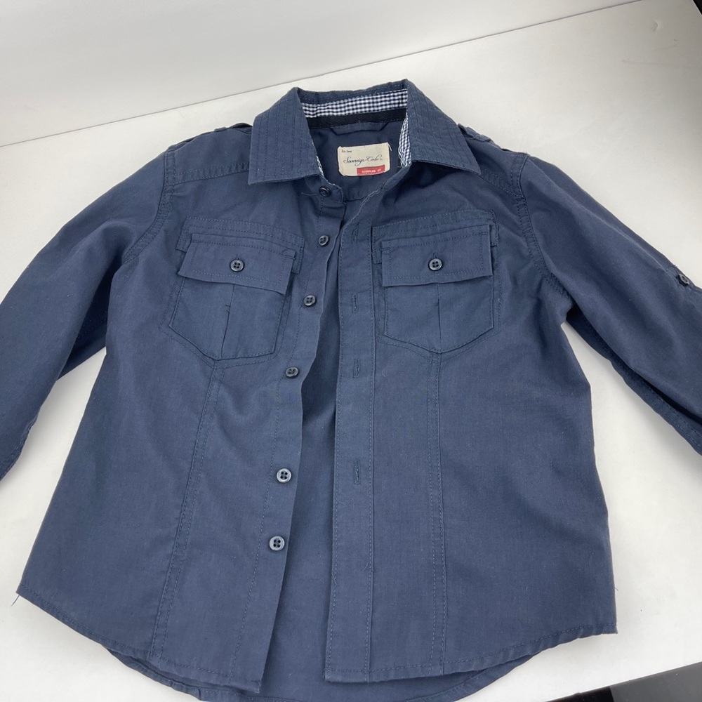 Dark Blue Boy’s long sleeve shirt toddler 4T